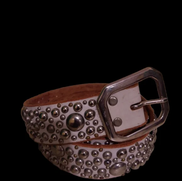 Jeff Gallea Belt Genuine Vintage JEFF GALLEA Studded Black Leather Belt  main image 3